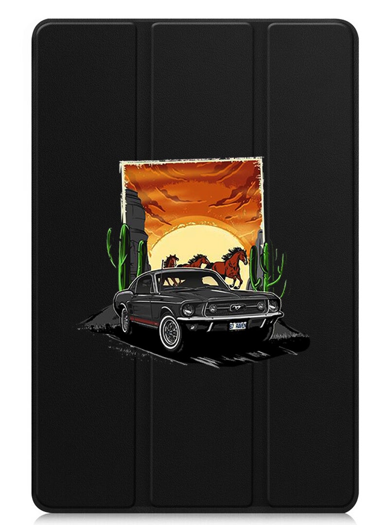 Theodor Protective Flip Case For Lenovo Xiaoxin Pad (2024) With Trifold Stand Auto Wake Sleep Shockproof Cover Car horse - Image 1