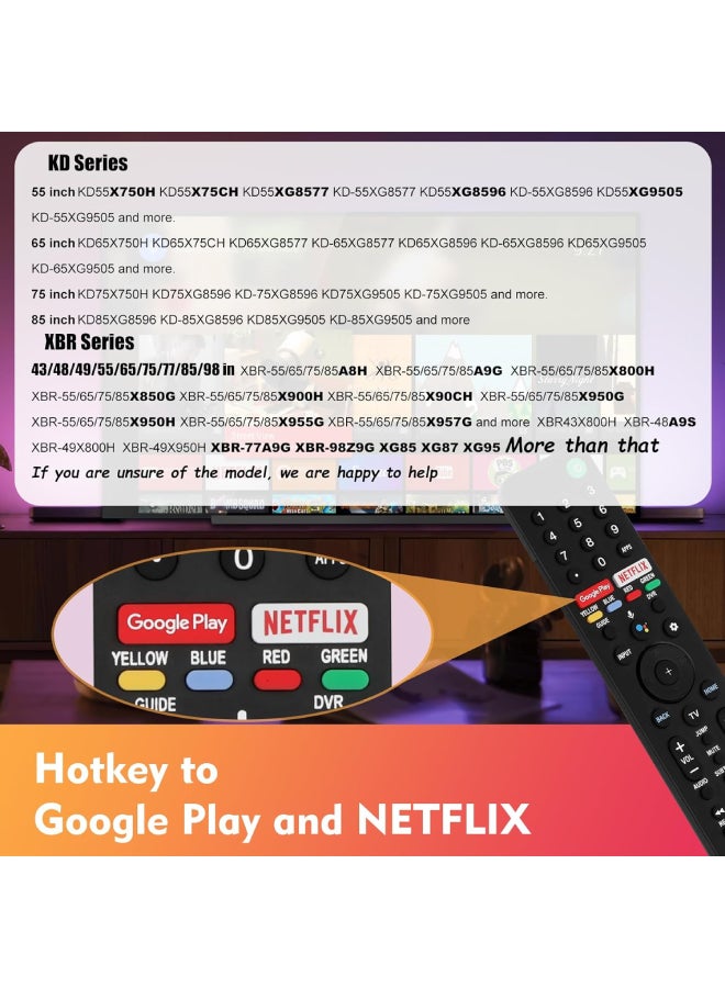 HCE Replacement Remote Control for Sony HD 4K Smart TV RMF-TX500U RMF-TX520E/TX520P/TX520B/TX520T Black - Image 5