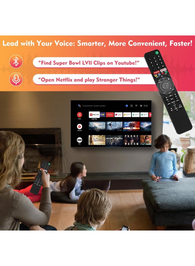 HCE Replacement Remote Control for Sony HD 4K Smart TV RMF-TX500U RMF-TX520E/TX520P/TX520B/TX520T Black - Image 3