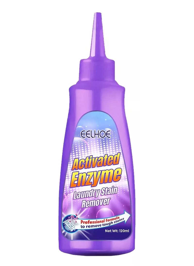 EELHOE Activated Enzyme Laundry Stain Remover Multipurpose Clothing Stain Cleaner, Odor Remover 120ml Purple  - Image 4