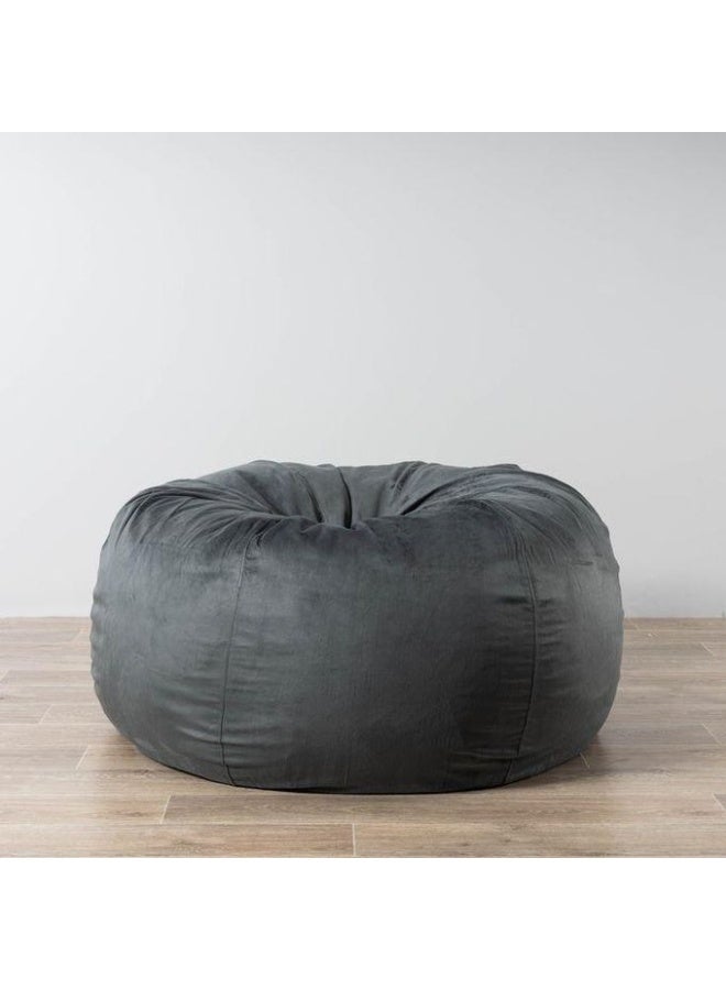 Velvet Foam Pouf - Comfortable and Elegant, Gray