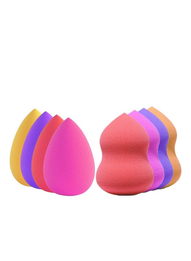 MAJESTIQUE Majestique Makeup sponges, 8 Pcs Latex-free and Vegan Makeup Blender Beauty sponges, Flawless for Cream, Liquid Foundation & Powder Application (Multi-colored)  - Image 1