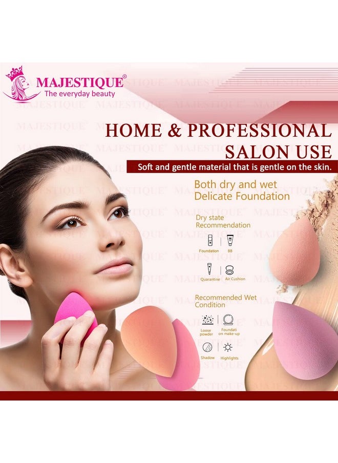 MAJESTIQUE Majestique Makeup sponges, 8 Pcs Latex-free and Vegan Makeup Blender Beauty sponges, Flawless for Cream, Liquid Foundation & Powder Application (Multi-colored)  - Image 5