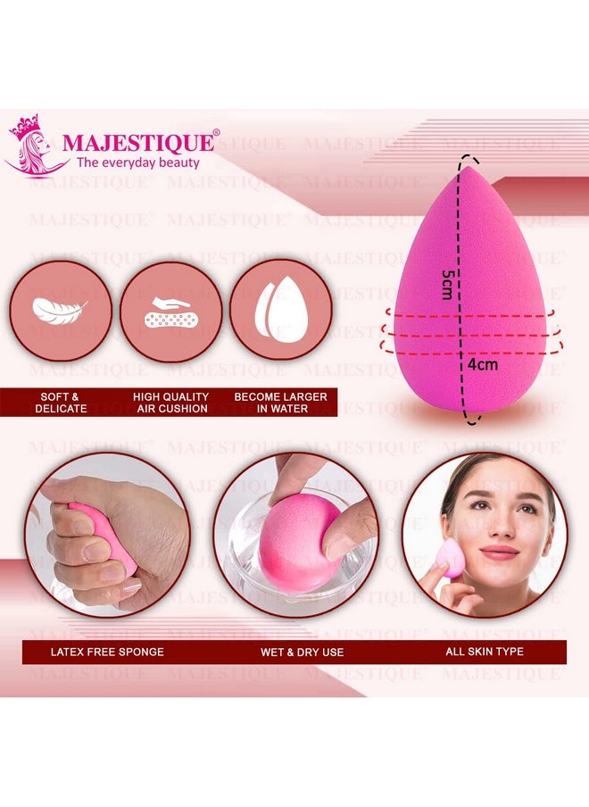 MAJESTIQUE Majestique Makeup sponges, 8 Pcs Latex-free and Vegan Makeup Blender Beauty sponges, Flawless for Cream, Liquid Foundation & Powder Application (Multi-colored)  - Image 2
