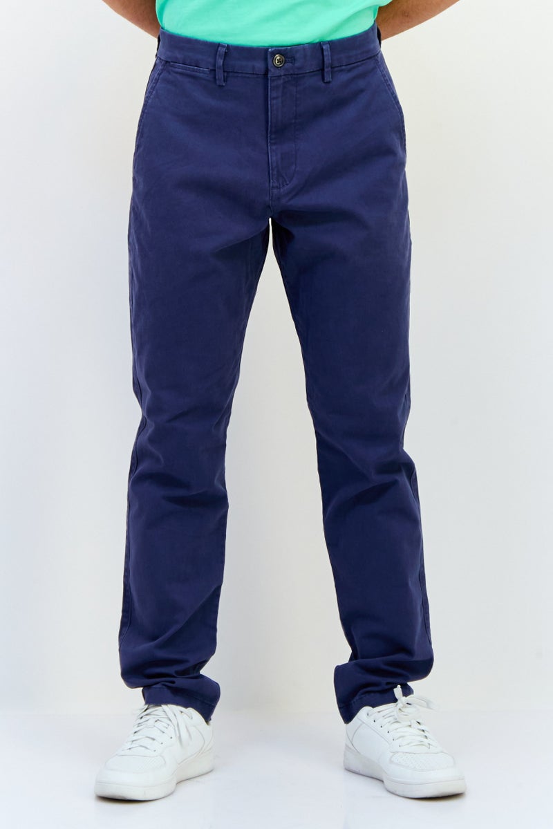 GAP Men Solid Stretchable Straight Leg Pants, Vintage Blue - Image 1