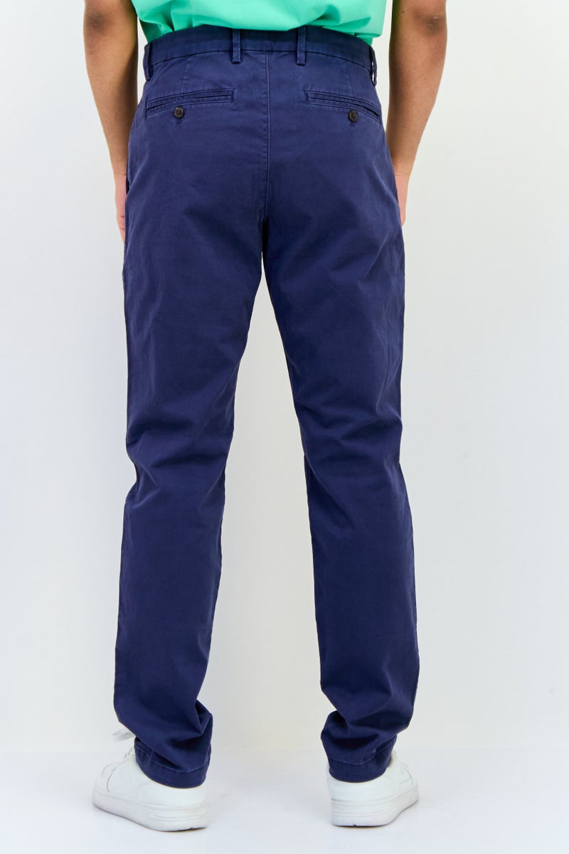 GAP Men Solid Stretchable Straight Leg Pants, Vintage Blue - Image 4