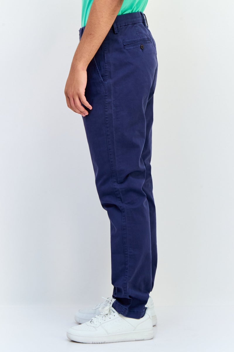 GAP Men Solid Stretchable Straight Leg Pants, Vintage Blue - Image 2