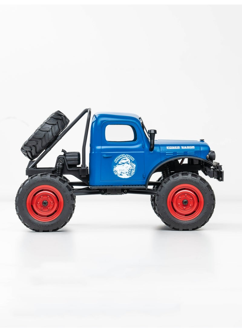 FMS Power Wagon RC Crawler, FCX24 RC Trucks for Adults, Two Speed Switch RC Model,Blue