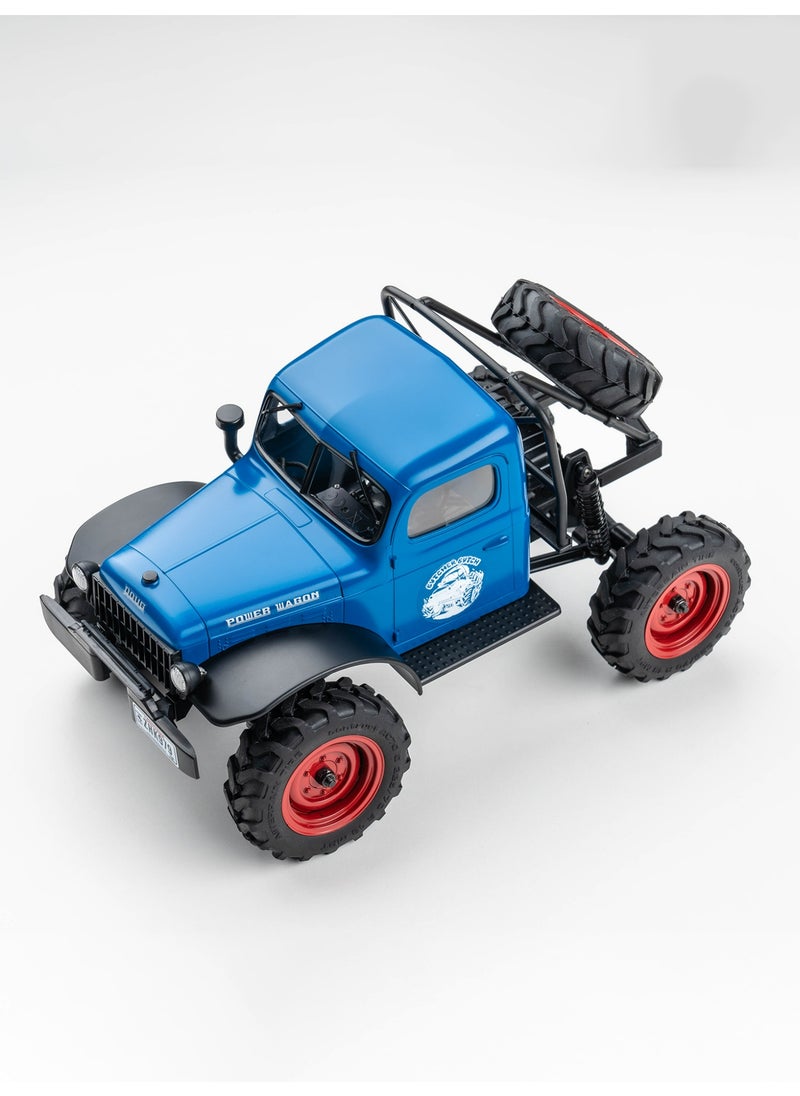 FMS Power Wagon RC Crawler, FCX24 RC Trucks for Adults, Two Speed Switch RC Model,Blue
