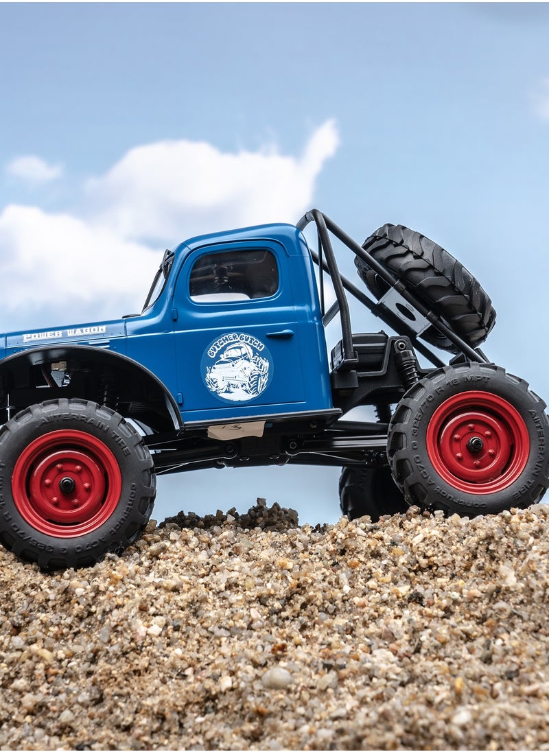 FMS Power Wagon RC Crawler, FCX24 RC Trucks for Adults, Two Speed Switch RC Model,Blue