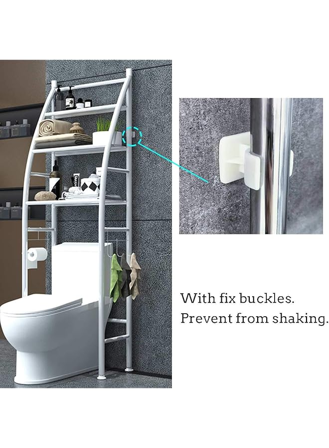 erorex Metal Toilet Cabinet Shelving Kitchen Bathroom Space Saver Shelf Organizer Holder New Generic White - Image 4