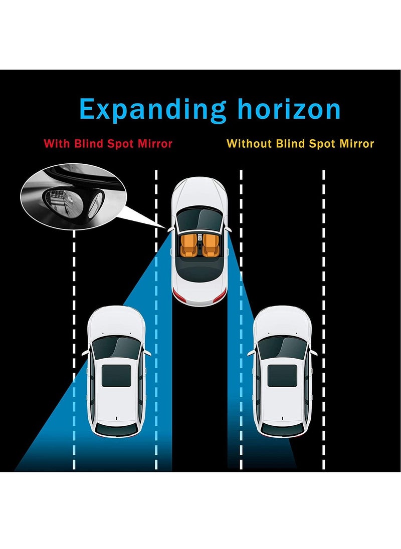Excefore 2 in 1 Car Blind Spot Mirror 360 Rotation Adjustable HD Glass Wide Angle Convex Rear View Mirror Blind Spot  - Image 5