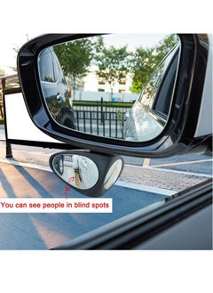Excefore 2 in 1 Car Blind Spot Mirror 360 Rotation Adjustable HD Glass Wide Angle Convex Rear View Mirror Blind Spot  - Image 3