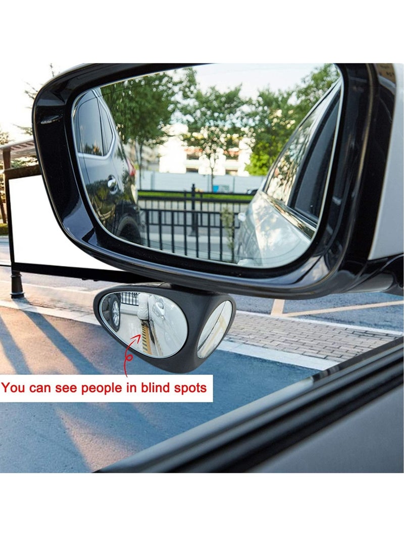 Excefore 2 in 1 Car Blind Spot Mirror 360 Rotation Adjustable HD Glass Wide Angle Convex Rear View Mirror Blind Spot  - Image 3