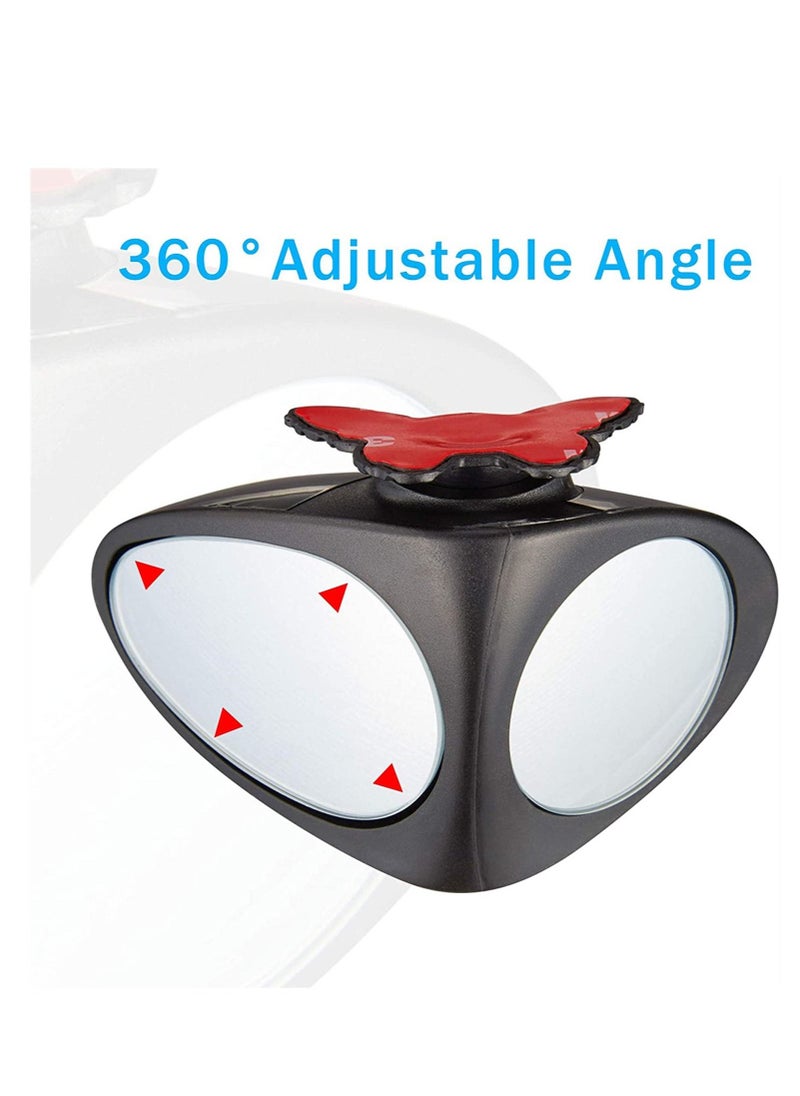 Excefore 2 in 1 Car Blind Spot Mirror 360 Rotation Adjustable HD Glass Wide Angle Convex Rear View Mirror Blind Spot  - Image 4