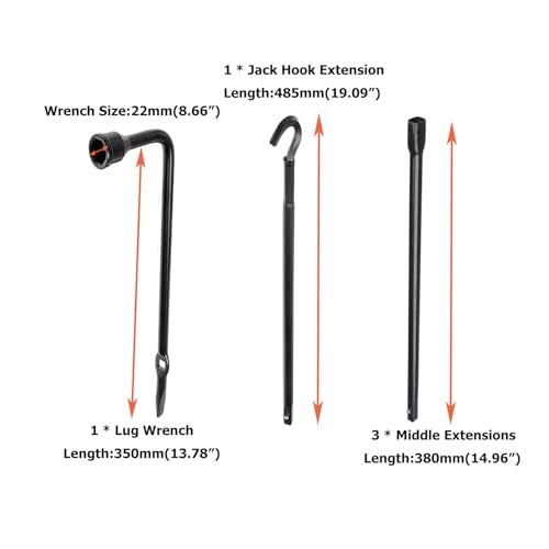 Dr.Roc Spare Tire Tool Kit with Spare Tire Jack Handle and Wheel Lug Wrench Spare Tire Kit Spare Tire Tool Compatible with Dodge Ram 1500 2003-2021 Ram 1500 Classic 2019 Jeep Gladiator 2020-2021 - Image 3