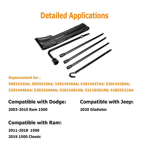 Dr.Roc Spare Tire Tool Kit with Spare Tire Jack Handle and Wheel Lug Wrench Spare Tire Kit Spare Tire Tool Compatible with Dodge Ram 1500 2003-2021 Ram 1500 Classic 2019 Jeep Gladiator 2020-2021 - Image 2
