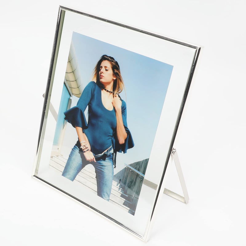 AhaGo Silver Floating Frame (8""x10""  Vertical)  For Picture 7x9  6x8  5x7  Tabletop Shelf Photo Frame  Classy Gift For Holiday  Birthday or Wedding  Home or Office D?cor - Image 1