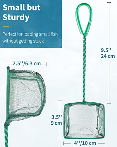 Pawfly Aquarium Fish Net with Braided Metal Handle Square Net with Soft Fine Mesh Sludge Food Residue Wastes Skimming Cleaning Net for Fish Tanks Small Koi Ponds and Pools, 2 Pack - Image 3