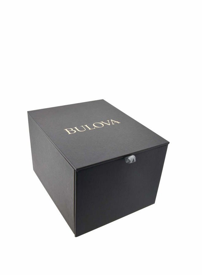 Bulova ساعة كواتز للسيدات من مودرن ميلينيا، ذهبية، مصنوعة من الفولاذ المقاوم للصدأ، ذات يدين، بقرص أسود، الطراز: 97L175 - Image 4