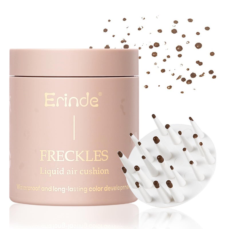 Erinde قلم بقع النمش السائل إيريندي المحدث، طابع بقع النمش المزيف، وسادة هوائية مقاومة للماء سريعة الجفاف، طابع علامات بقع النمش السحرية الواقعية لمكياج طبيعي مشمس، 01 بني saddle - Image 1