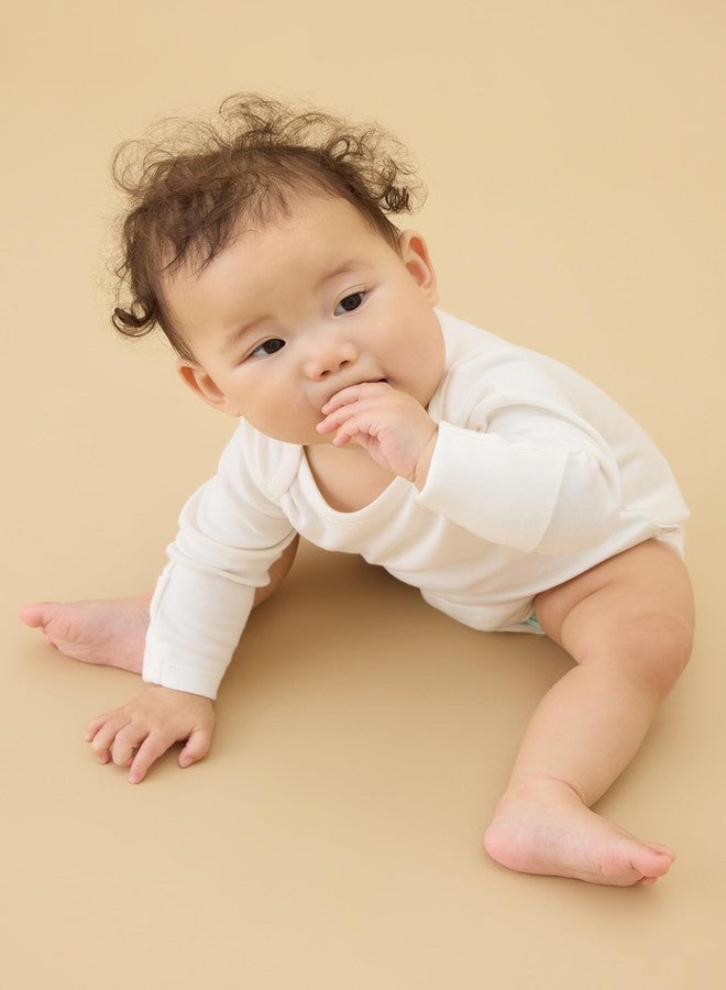 MORI Baby Long Sleeve Bodysuit in White for Boys & Girls - Bodysuit with Envelope Neck and Nickel Free Popper - 18-24 Months - Image 5