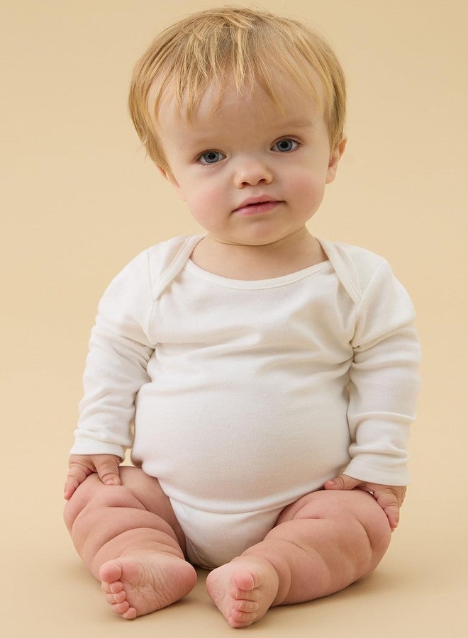 MORI Baby Long Sleeve Bodysuit in White for Boys & Girls - Bodysuit with Envelope Neck and Nickel Free Popper - 18-24 Months - Image 4