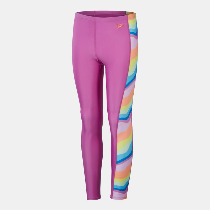 speedo Kids' Printed Panel Swimming Leggings - Image 1