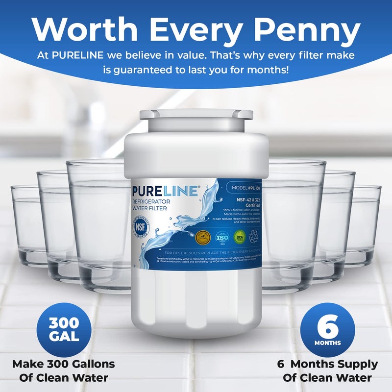 Pureline Replacement for MWFÂ® Water Filter, Smartwater MWFP, KenmoreÂ® 46-9991, Models MWFP, MWFINT, GWF, GWFA, Refrigerator Water Filter. NSF Certificate - Image 4