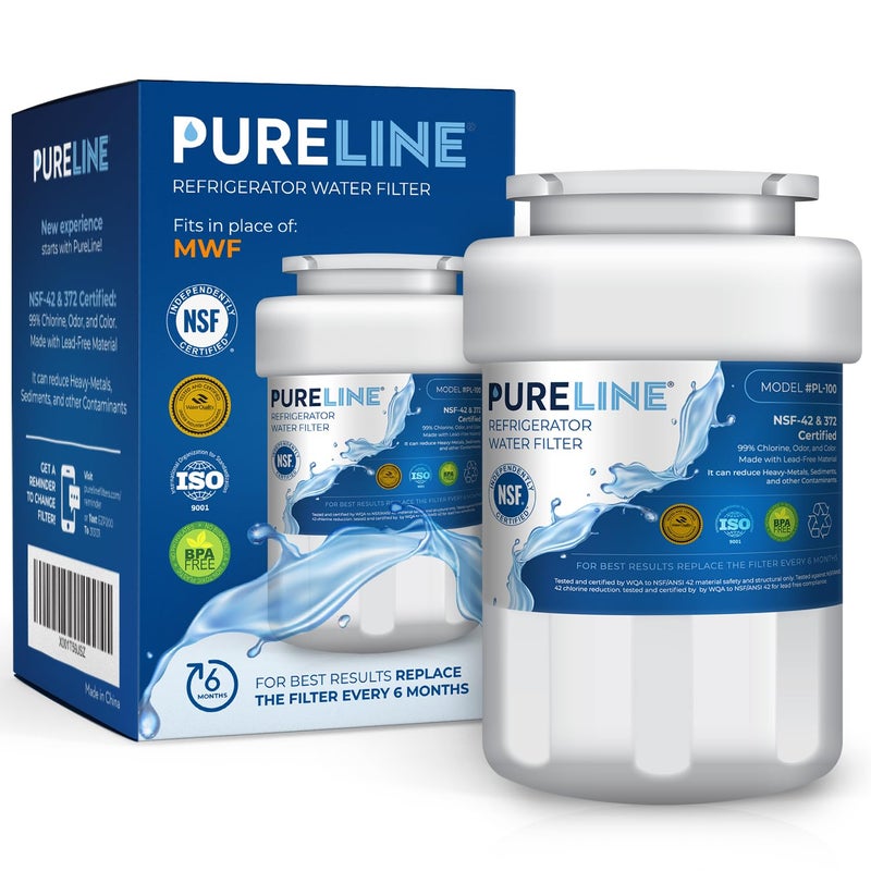 Pureline Replacement for MWFÂ® Water Filter, Smartwater MWFP, KenmoreÂ® 46-9991, Models MWFP, MWFINT, GWF, GWFA, Refrigerator Water Filter. NSF Certificate - Image 1