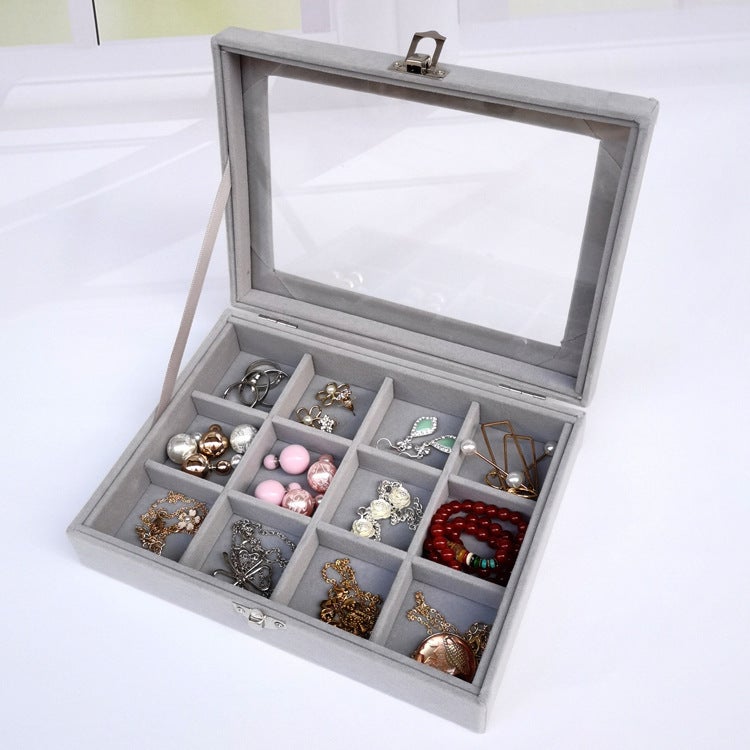 general Small Dustproof Jewelry Box with Glass Lid for Rings Earrings Necklaces and Bracelets - Image 4