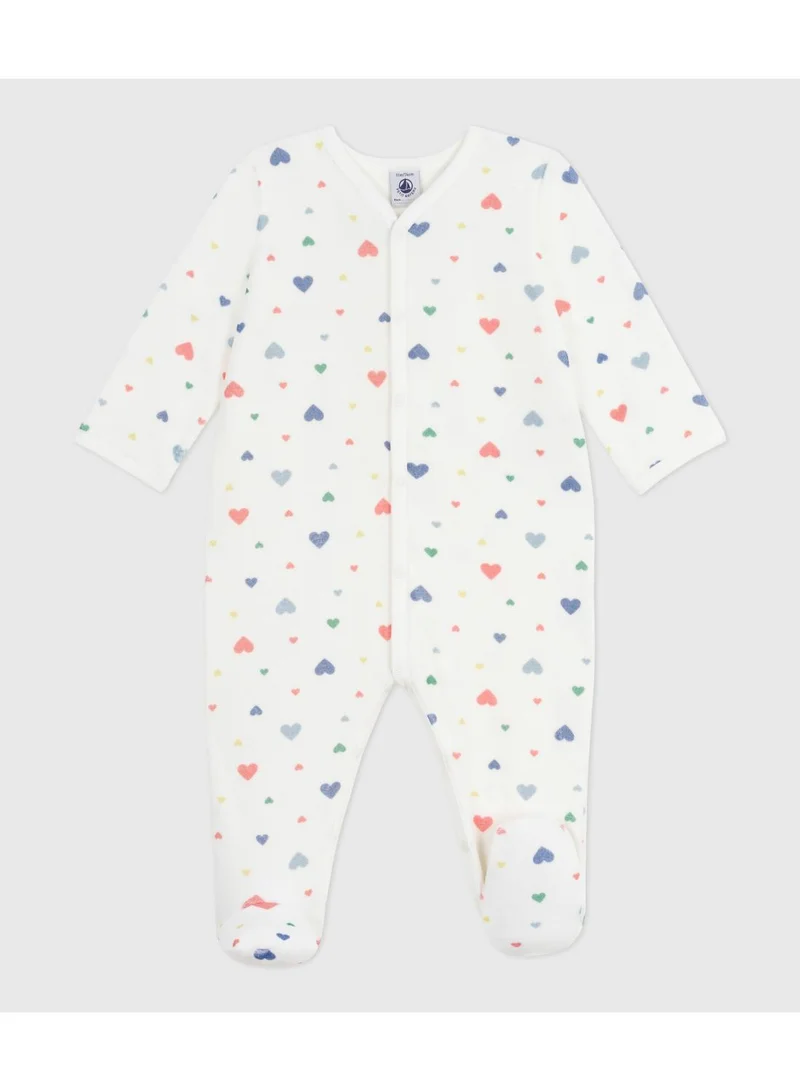 بيتي باتو بدلة بيجامة مخملية بطبعة قلب للأطفال