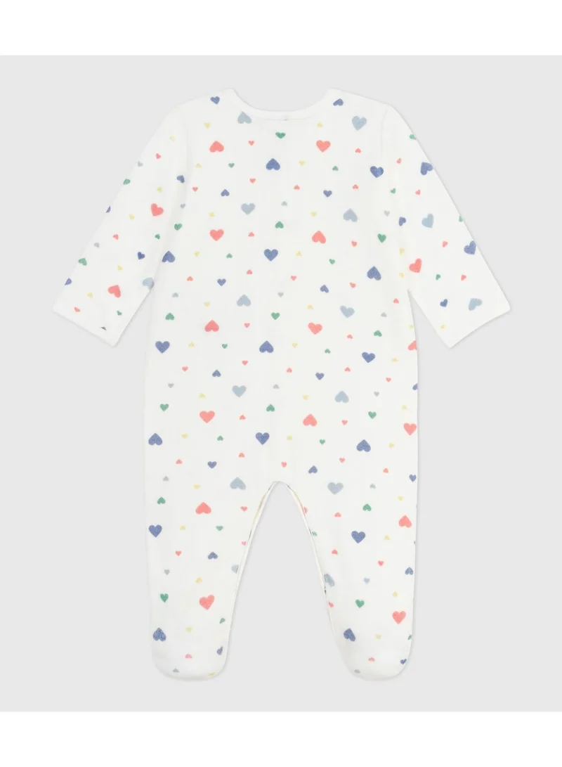 بيتي باتو بدلة بيجامة مخملية بطبعة قلب للأطفال