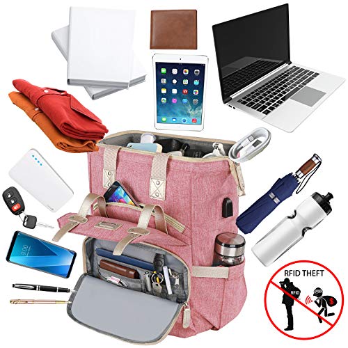 FALANKO Backpack for Women,Wide Open Work Large USB Charging Port Student Bookbag for 15.6 Inch Laptop,Doctor Teacher Nurse College School Travel Bag,Water Resistant Laptop Bookbag Computer Back Pack - Image 2
