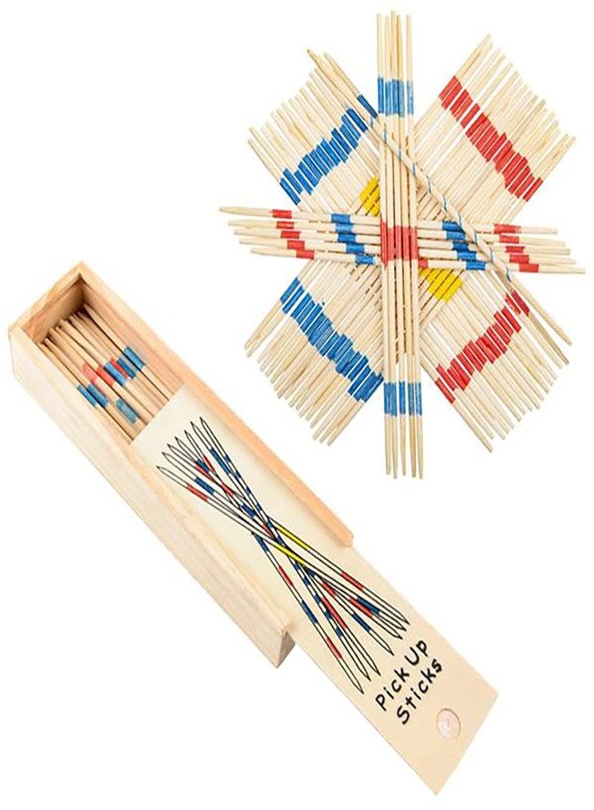 Chochkees Classic Wooden Thin Pick Up Stick Game 31 Pieces Fun Family Game Gift Idea, 7" Tall, (2-Pack) - Image 3