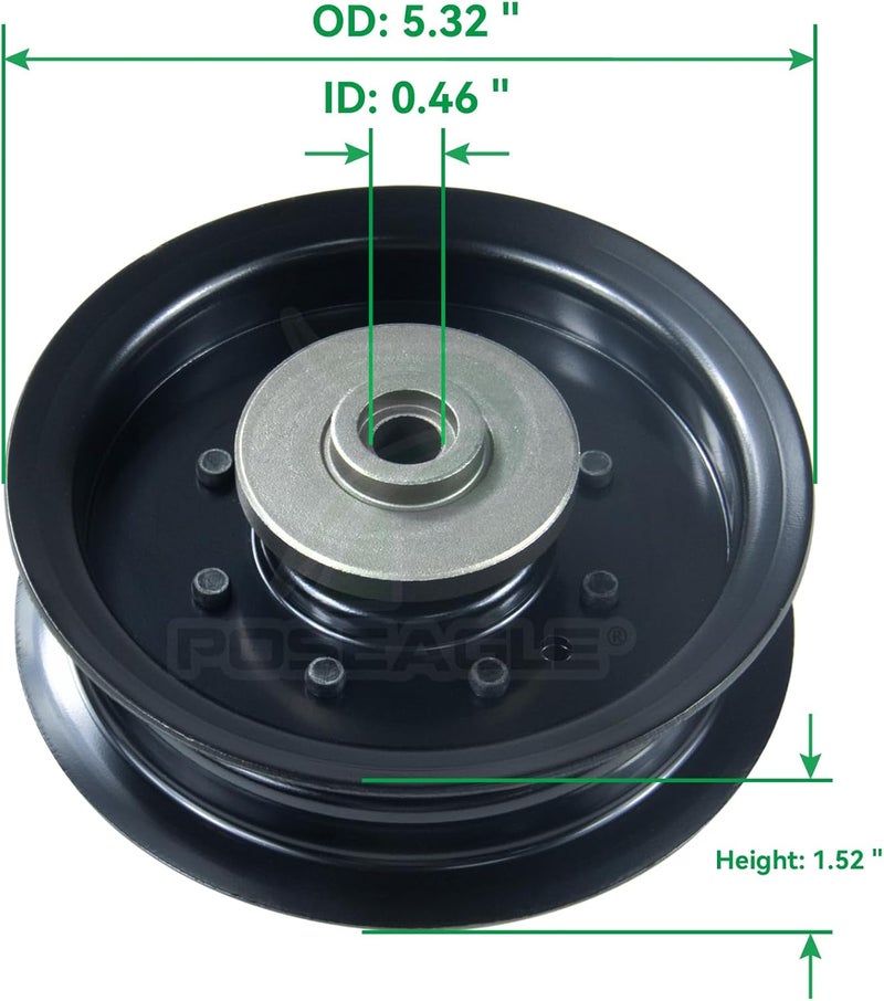 POSEAGLE 532196104 Idler Pulley Replaces Husqvarna 532196104 532197380 Craftsman 196104 197380 for YTH2348 YTH23K48 YTH23V42 YTH23V42LS YTH23V48 YTH2448T GT52F LGT54 LT2223A2 LT2227A2 Lawn Decks - Image 3