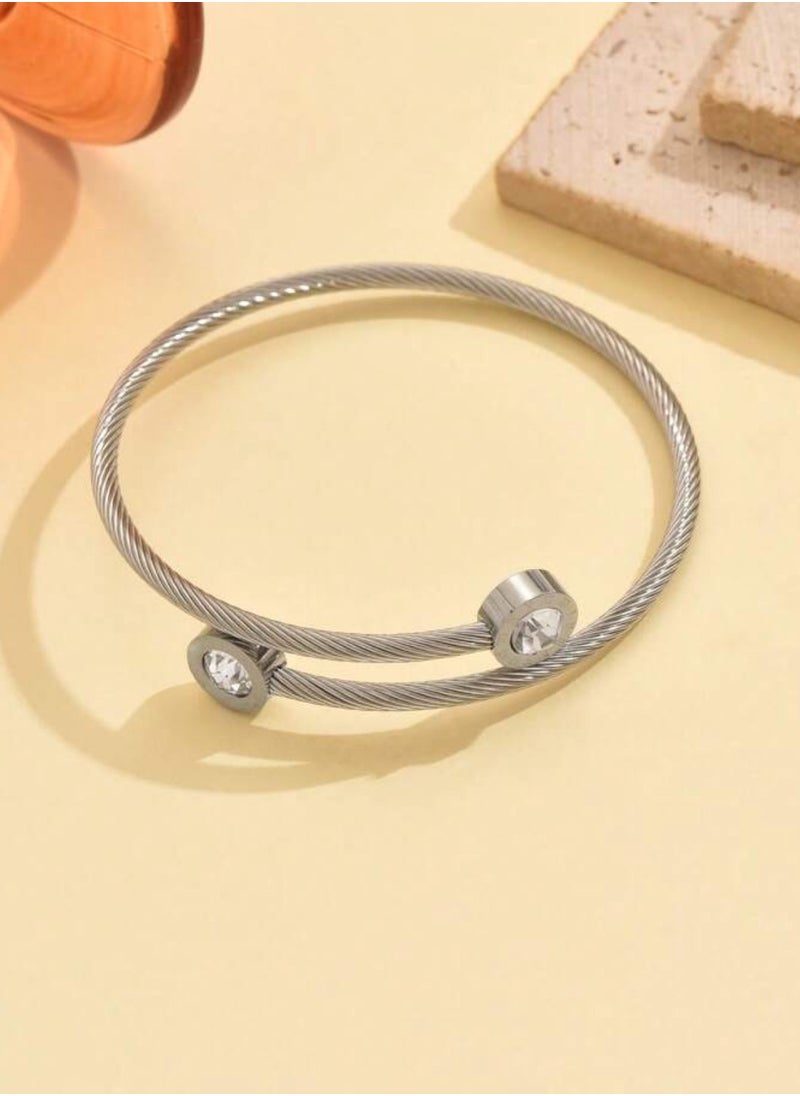 JewelryPalace Silver Plated Stainless Steel Bracelet For Women  - Image 3
