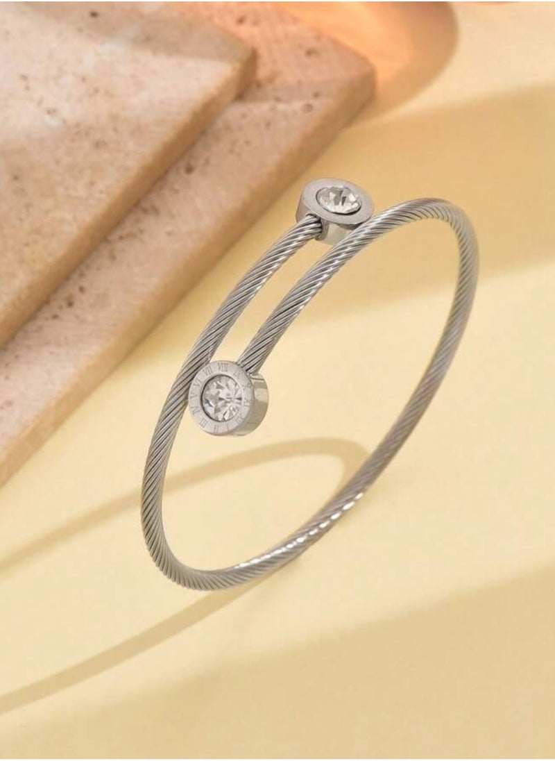 JewelryPalace Silver Plated Stainless Steel Bracelet For Women  - Image 4