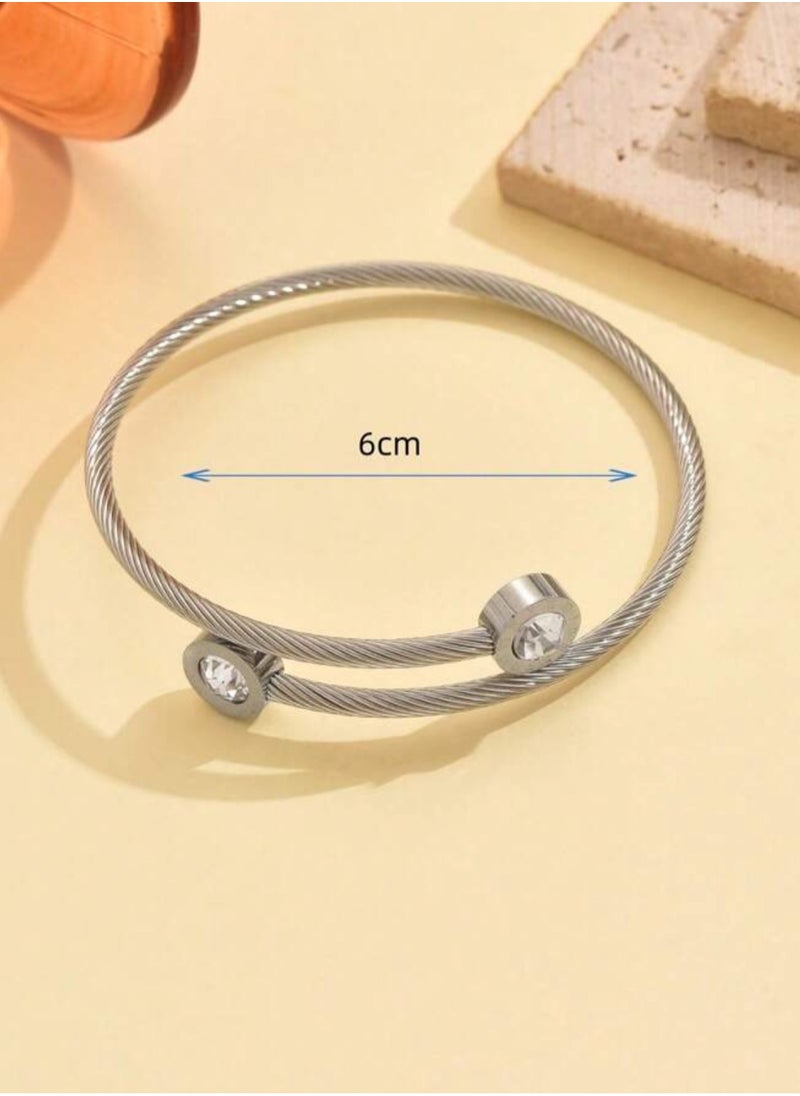JewelryPalace Silver Plated Stainless Steel Bracelet For Women  - Image 5