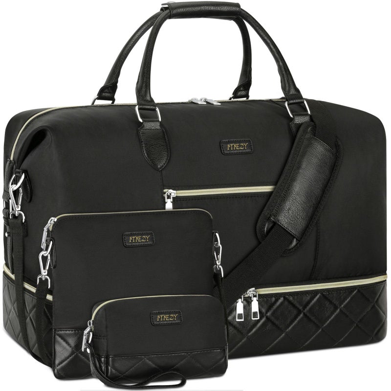 ITIEZY Weekender Bag for Women, Travel Duffel Bag Carry On Overnight Bag with Shoe Compartment Large Nylon Travel Weekend Tote Bag - Image 1