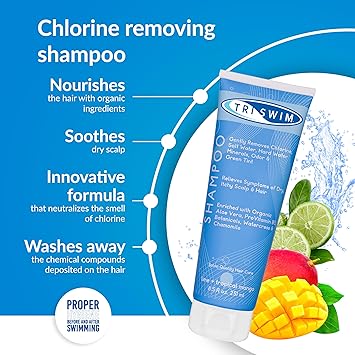 TRISWIM Chlorine Removal Shampoo After Swim Care Moisturising AntiChlorine Vegan Shampoo For Swimmers Removes Green Tint Lime Mango 251ml - Image 2