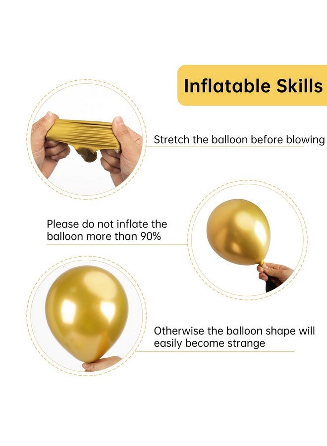 RUBFAC 129Pcs Metallic Gold Balloons Latex Balloons Different Sizes 18 12 10 5 Inch Party Balloon Kit For Birthday Party Graduation Wedding Holiday Balloon Decoration - Image 3