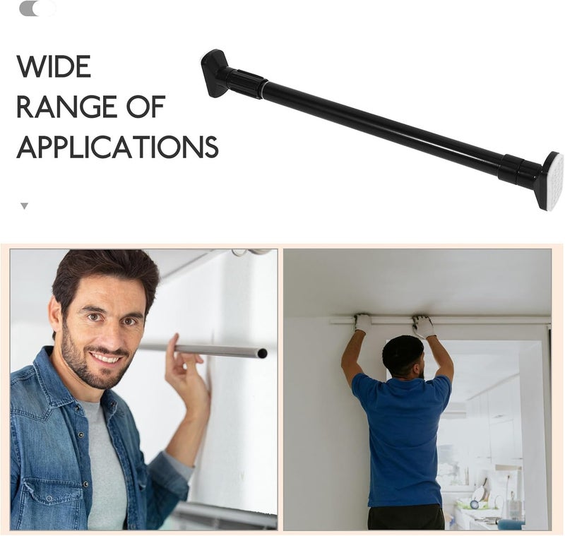 Telescopic Curtain Rod and Punch-free Extendable Clothes Rail, Stainless Steel Tension Pole 50-80cm for Bathroom Shower, Wardrobe, and Window Use - Image 3