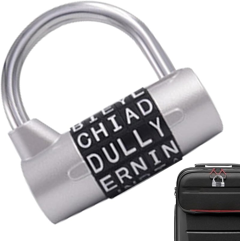 Heavy Duty Metal Combination Word Lock 2.5 Inch Portable Padlock for Luggage Locker Door - Image 1