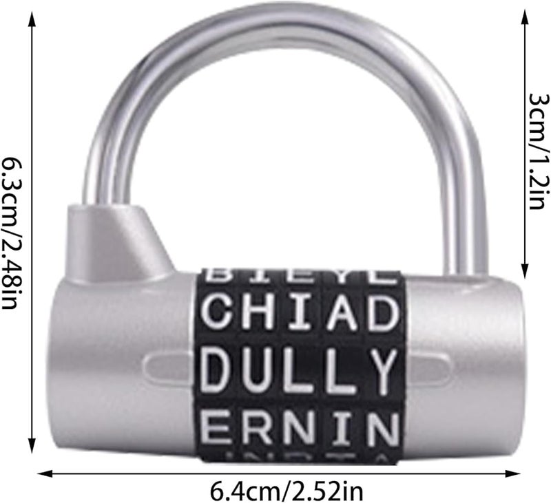 Heavy Duty Metal Combination Word Lock 2.5 Inch Portable Padlock for Luggage Locker Door - Image 5