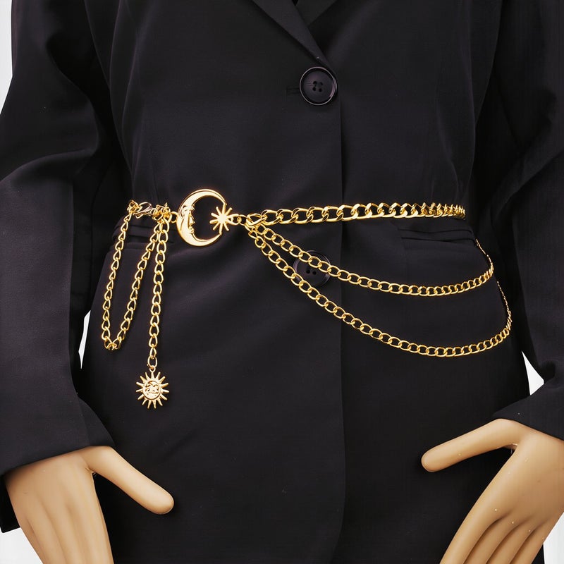 One Click Easy On Off Waist Chain No Tool Needed Moon Sun - Image 4