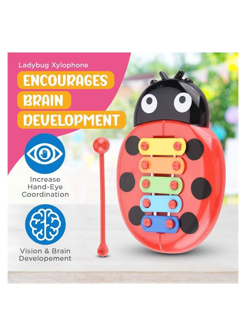 SYOSI Ladybug Xylophone Musical Instruments for Toddlers Toddler Toys Kids Glockenspiel Musical Instrument for Childrens with Mallets Early Learning Educational Musical Instruments - Image 5