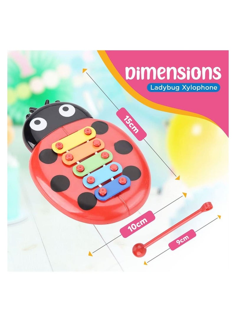 SYOSI Ladybug Xylophone Musical Instruments for Toddlers Toddler Toys Kids Glockenspiel Musical Instrument for Childrens with Mallets Early Learning Educational Musical Instruments - Image 4