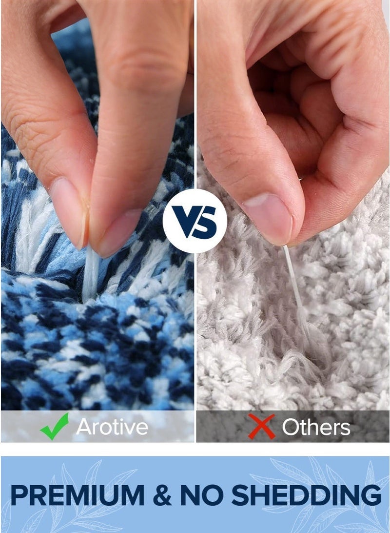 ميرتينج سجادة حمام سميكة 80 × 50 سم، سجادة شينيل ناعمة ماصة، سريعة الجفاف، سجادات من الألياف الدقيقة، دعامة مطاطية TPR قابلة للغسل، سجادات أرضية للاستحمام، مصممة لممر حمام، إكسسوارات ديكور منزلي للحمام باللون الأزرق - Image 5