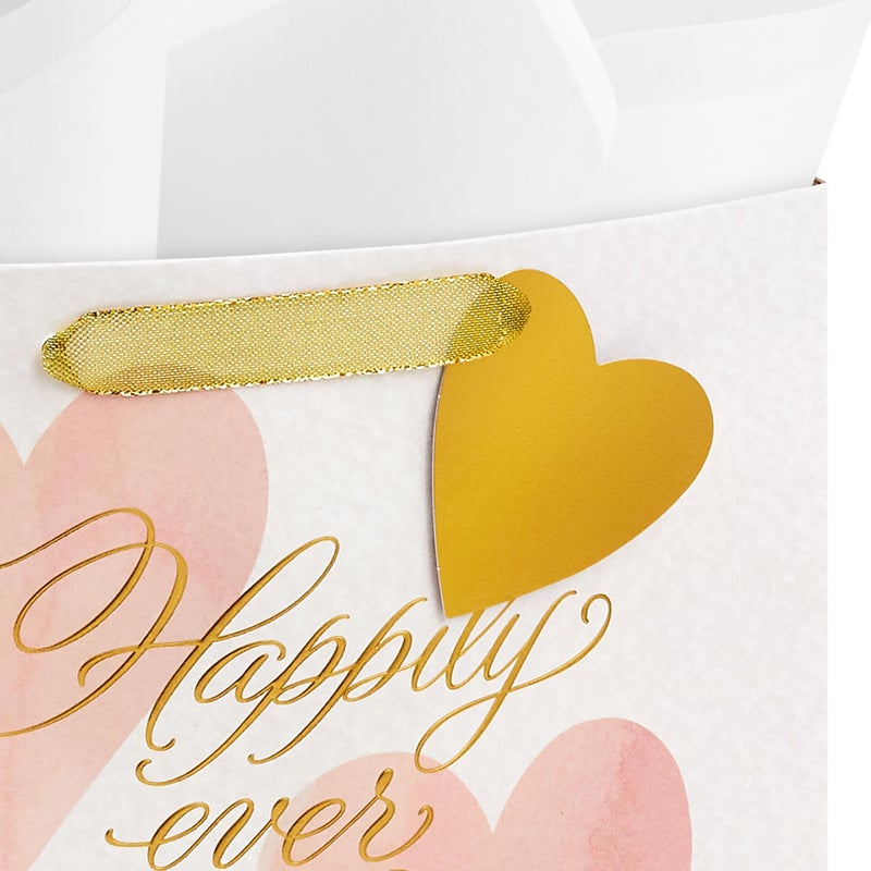 Hallmark 7" Medium Horizontal Gift Bag with Tissue Paper (Happy Ever After) for Weddings, Engagements, Bridal Showers - Image 5
